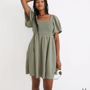 Madewell Lightspun Lucie Smocked Mini Dress